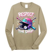 Respect The Drip Baseball Ice Cream Drip Vibes Squad Long Sleeve Shirt
