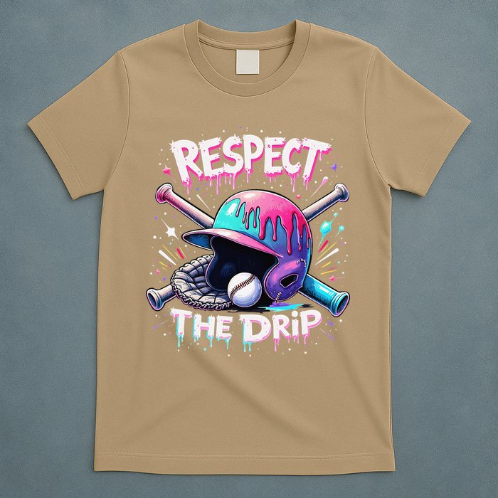 Respect The Drip Baseball Ice Cream Drip Vibes Squad T-Shirt