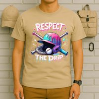 Respect The Drip Baseball Ice Cream Drip Vibes Squad T-Shirt