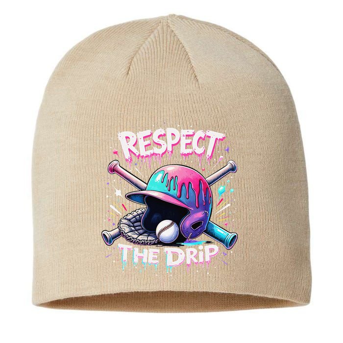 Respect The Drip Baseball Ice Cream Drip Vibes Squad Sustainable Beanie