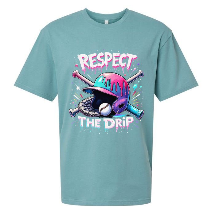 Respect The Drip Baseball Ice Cream Drip Vibes Squad Sueded Cloud Jersey T-Shirt