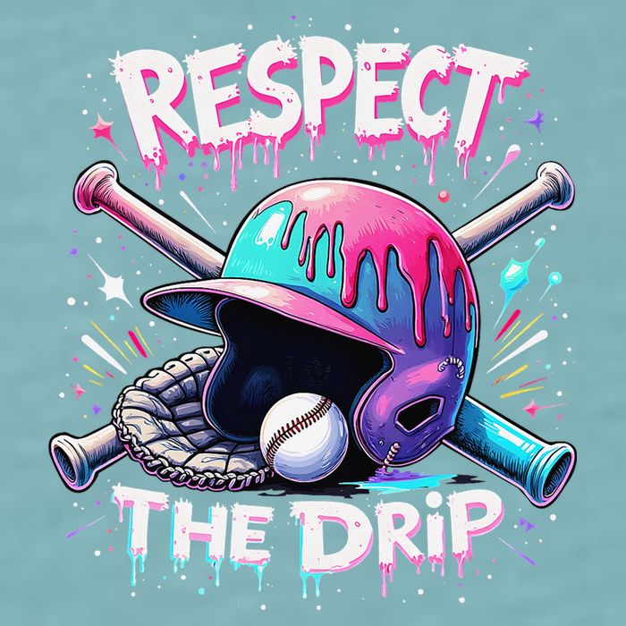 Respect The Drip Baseball Ice Cream Drip Vibes Squad Sueded Cloud Jersey T-Shirt