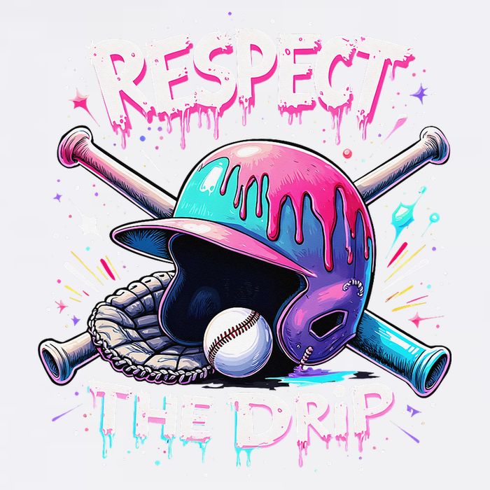 Respect The Drip Baseball Ice Cream Drip Vibes Squad Garment-Dyed Sweatshirt