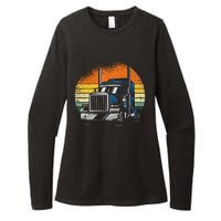 Retro Truck Driver Semi Trailer Truck Vintage Novelty Womens CVC Long Sleeve Shirt