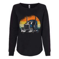 Retro Truck Driver Semi Trailer Truck Vintage Novelty Womens California Wash Sweatshirt