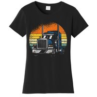 Retro Truck Driver Semi Trailer Truck Vintage Novelty Women's T-Shirt