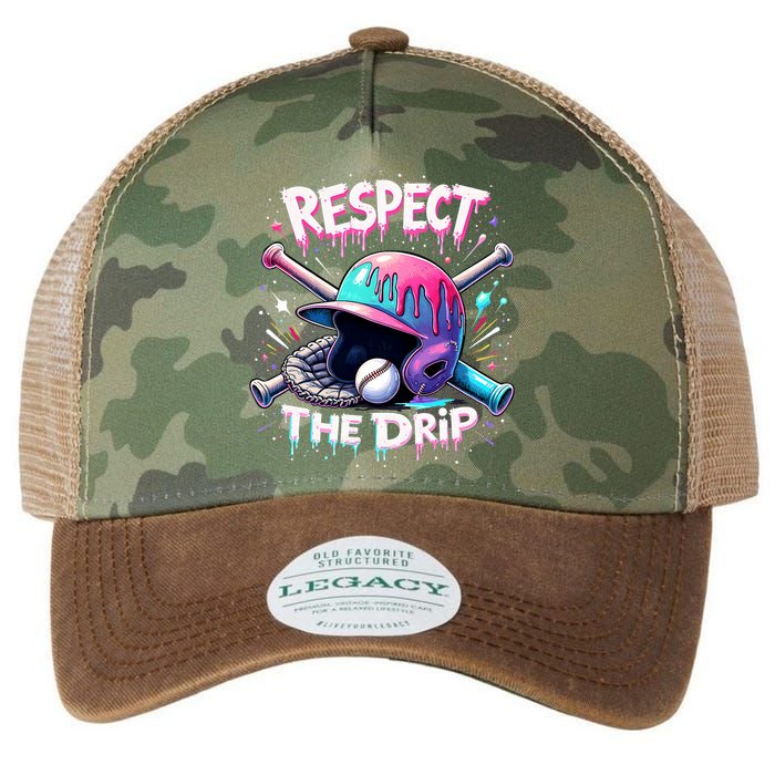 Respect The Drip Baseball Ice Cream Drip Vibes Squad  Legacy Tie Dye Trucker Hat