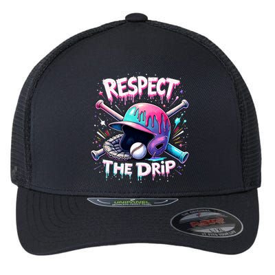 Respect The Drip Baseball Ice Cream Drip Vibes Squad  Flexfit Unipanel Trucker Cap