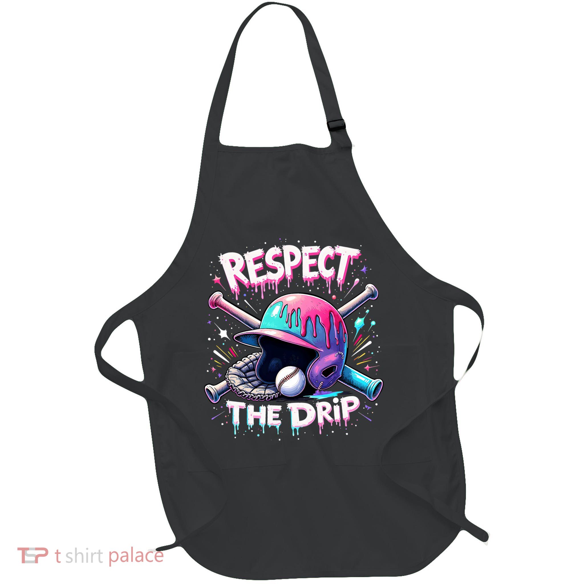 Respect The Drip Baseball Ice Cream Drip Vibes Squad  Apron