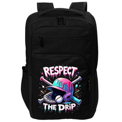 Respect The Drip Baseball Ice Cream Drip Vibes Squad  Impact Tech Backpack