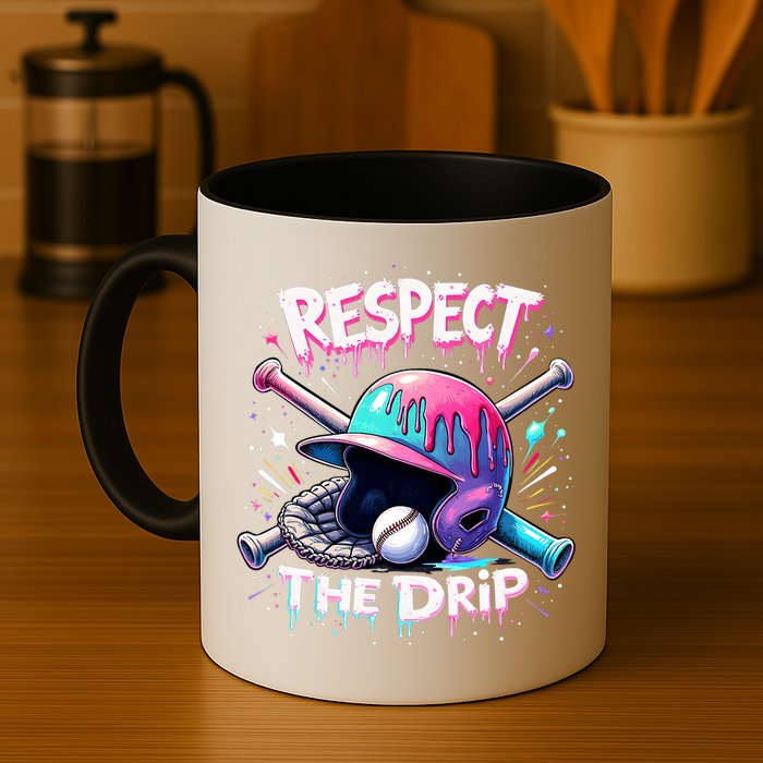 Respect The Drip Baseball Ice Cream Drip Vibes Squad  Mug