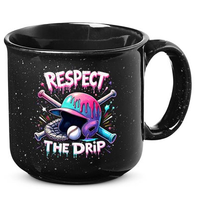 Respect The Drip Baseball Ice Cream Drip Vibes Squad  15oz Campfire Ceramic Mug