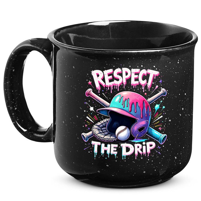Respect The Drip Baseball Ice Cream Drip Vibes Squad  15oz Campfire Ceramic Mug