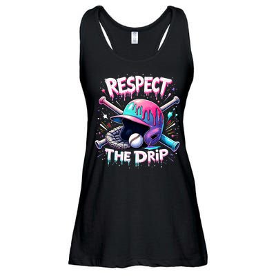 Respect The Drip Baseball Ice Cream Drip Vibes Squad  Ladies Essential Flowy Tank