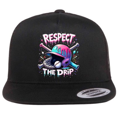 Respect The Drip Baseball Ice Cream Drip Vibes Squad  Flatbill Hat