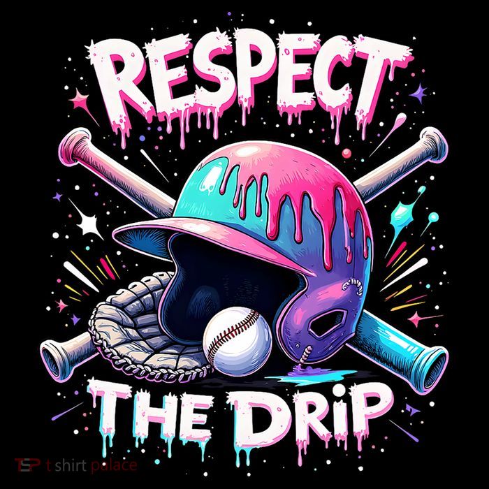 Respect The Drip Baseball Ice Cream Drip Vibes Squad  Flatbill Hat