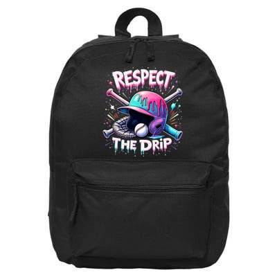 Respect The Drip Baseball Ice Cream Drip Vibes Squad  16 in Basic Backpack