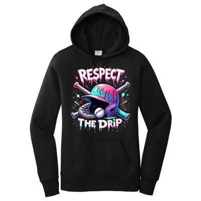 Respect The Drip Baseball Ice Cream Drip Vibes Squad  Women's Pullover Hoodie