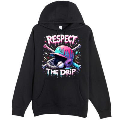 Respect The Drip Baseball Ice Cream Drip Vibes Squad  Premium Pullover Hoodie