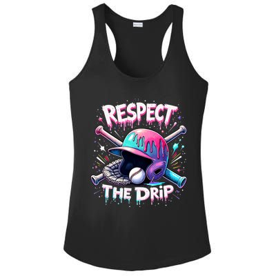 Respect The Drip Baseball Ice Cream Drip Vibes Squad  Ladies PosiCharge Competitor Racerback Tank