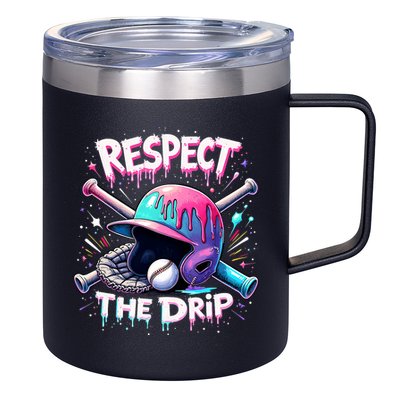 Respect The Drip Baseball Ice Cream Drip Vibes Squad  12oz Stainless Steel Coffee Mug