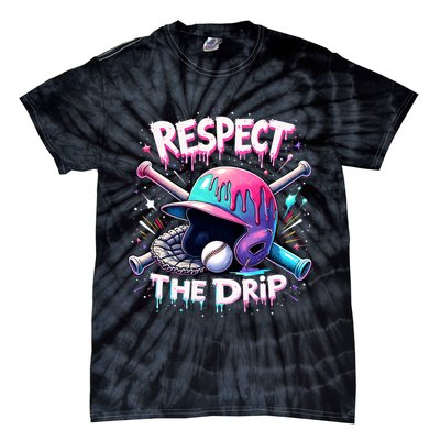 Respect The Drip Baseball Ice Cream Drip Vibes Squad  Tie-Dye T-Shirt