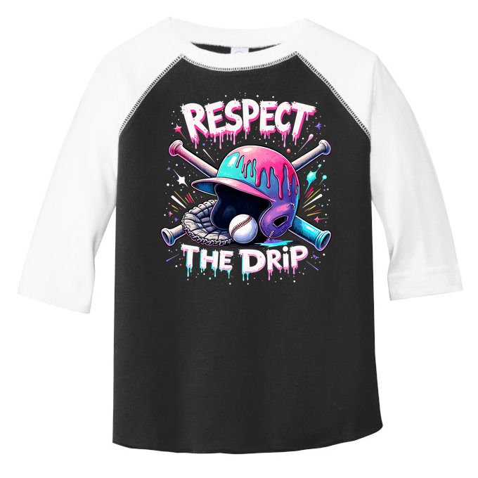 Respect The Drip Baseball Ice Cream Drip Vibes Squad  Toddler Fine Jersey T-Shirt