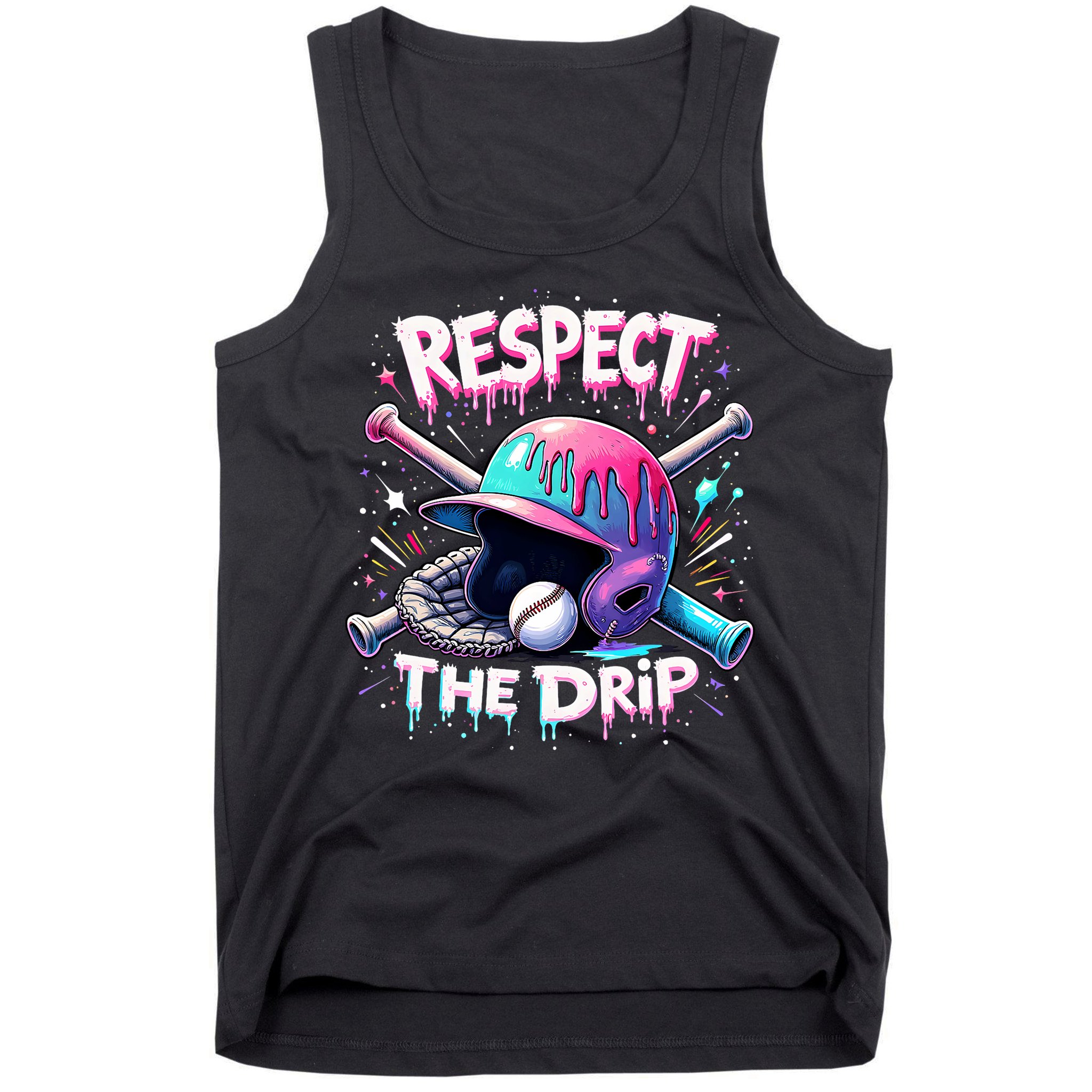 Respect The Drip Baseball Ice Cream Drip Vibes Squad  Tank Top