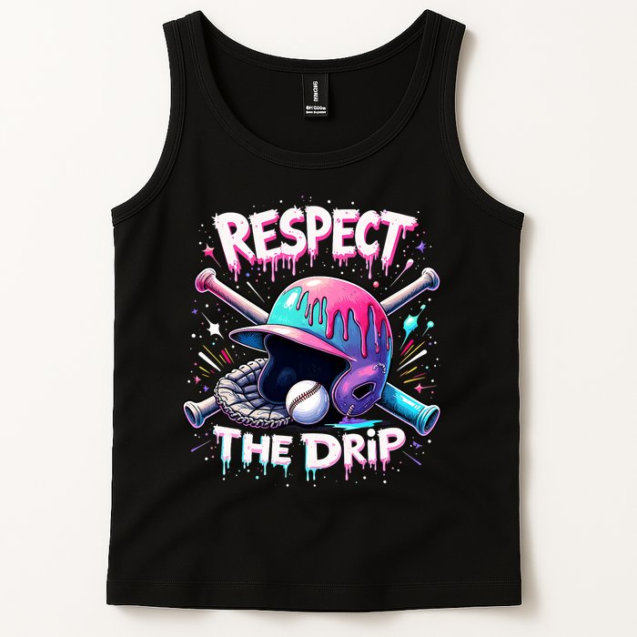 Respect The Drip Baseball Ice Cream Drip Vibes Squad  Tank Top