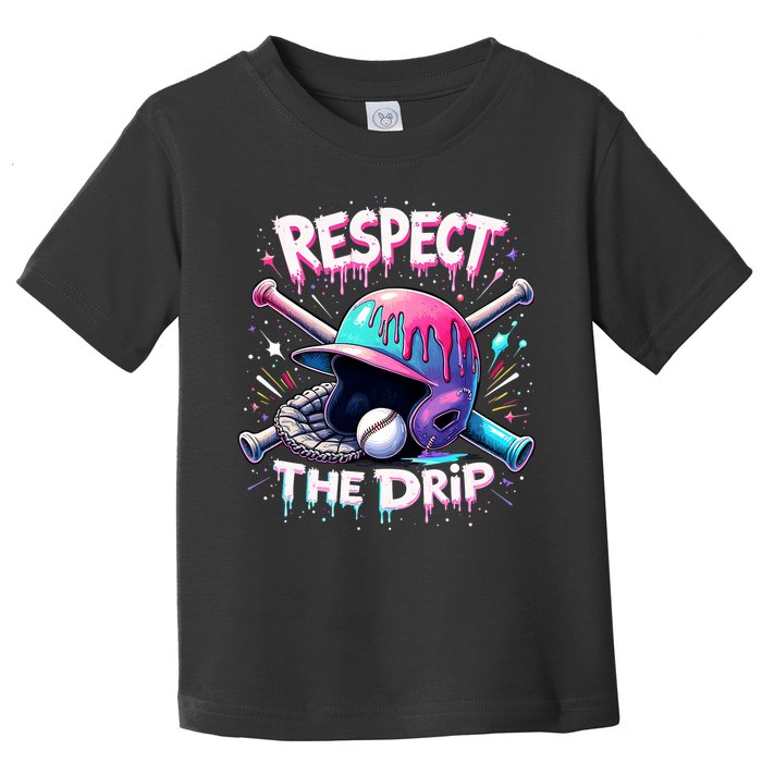 Respect The Drip Baseball Ice Cream Drip Vibes Squad  Toddler T-Shirt