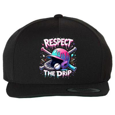 Respect The Drip Baseball Ice Cream Drip Vibes Squad  Wool Snapback Cap