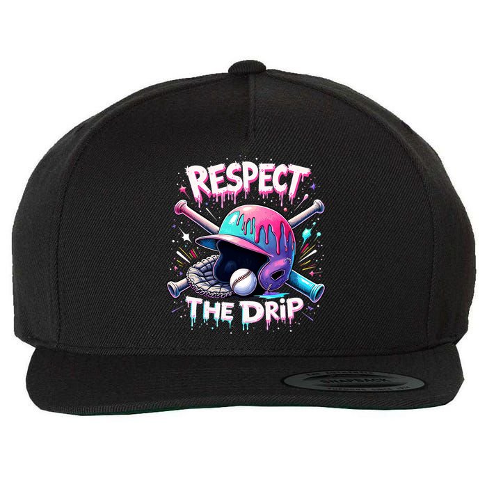 Respect The Drip Baseball Ice Cream Drip Vibes Squad  Wool Snapback Cap