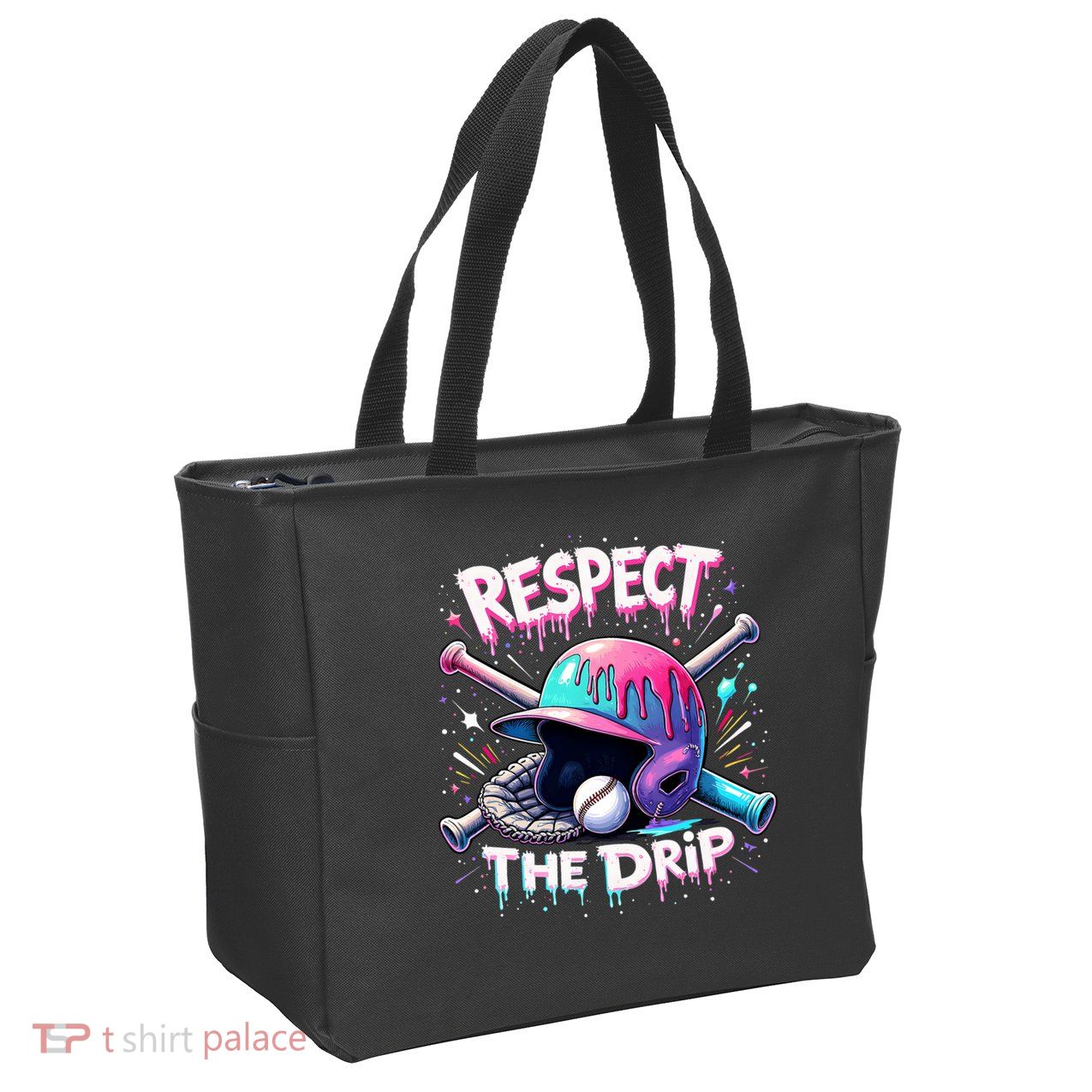 Respect The Drip Baseball Ice Cream Drip Vibes Squad  Zip Tote Bag
