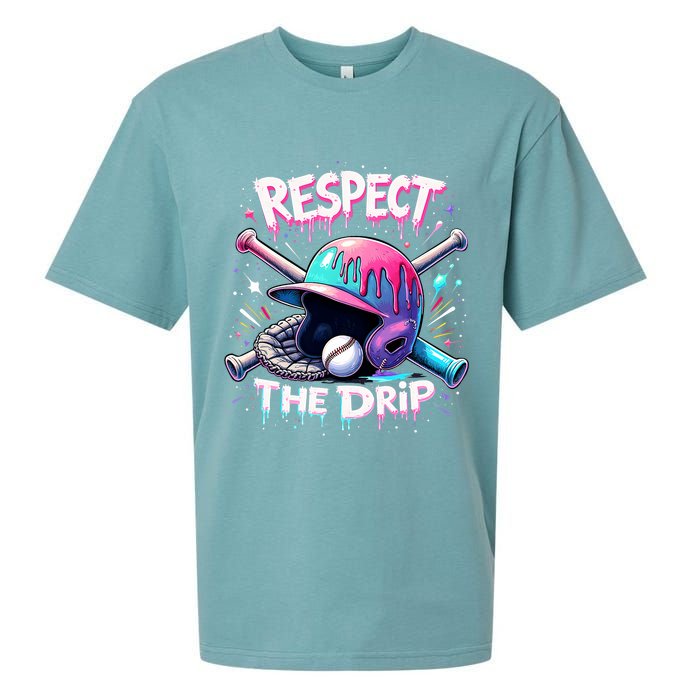 Respect The Drip Baseball Ice Cream Drip Vibes Squad  Sueded Cloud Jersey T-Shirt