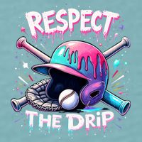 Respect The Drip Baseball Ice Cream Drip Vibes Squad  Sueded Cloud Jersey T-Shirt