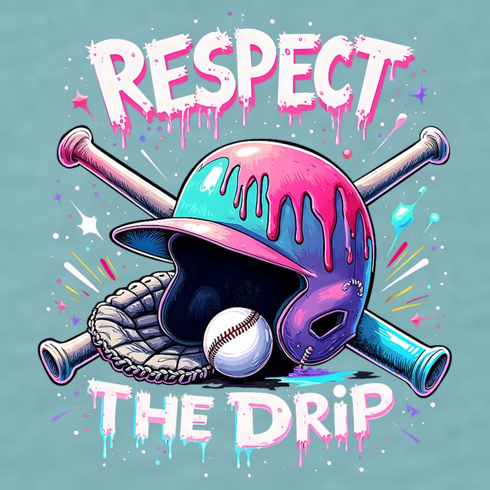 Respect The Drip Baseball Ice Cream Drip Vibes Squad  Sueded Cloud Jersey T-Shirt