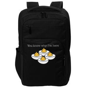 Retro Thanksgiving Dinner You Know Why IM Here Deviled Egg Impact Tech Backpack