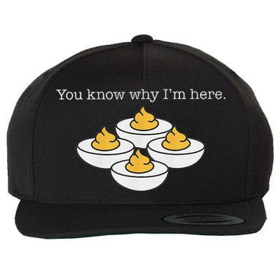 Retro Thanksgiving Dinner You Know Why IM Here Deviled Egg Wool Snapback Cap