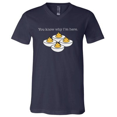 Retro Thanksgiving Dinner You Know Why IM Here Deviled Egg V-Neck T-Shirt