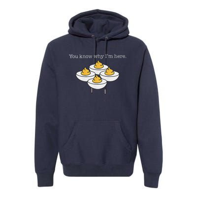 Retro Thanksgiving Dinner You Know Why IM Here Deviled Egg Premium Hoodie