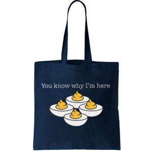 Retro Thanksgiving Dinner You Know Why IM Here Deviled Egg Tote Bag