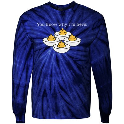 Retro Thanksgiving Dinner You Know Why IM Here Deviled Egg Tie-Dye Long Sleeve Shirt