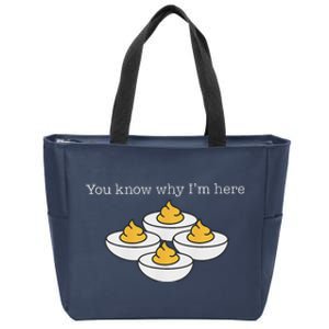 Retro Thanksgiving Dinner You Know Why IM Here Deviled Egg Zip Tote Bag