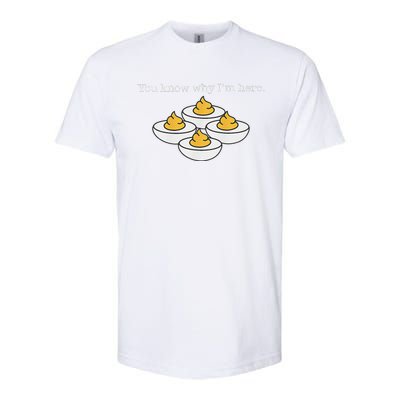 Retro Thanksgiving Dinner You Know Why IM Here Deviled Egg Softstyle® CVC T-Shirt