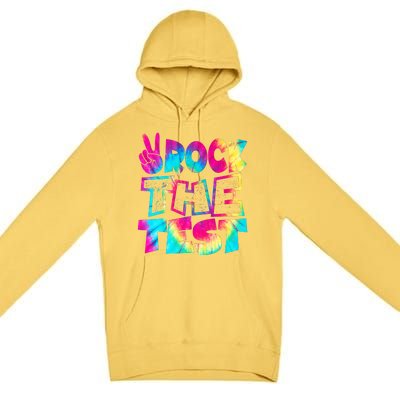 Retro Tie Dye Rock The Test Premium Pullover Hoodie