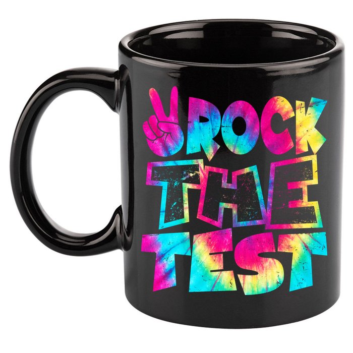 Retro Tie Dye Rock The Test 11oz C Handle Ceramic Mug