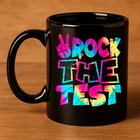 Retro Tie Dye Rock The Test 11oz C Handle Ceramic Mug
