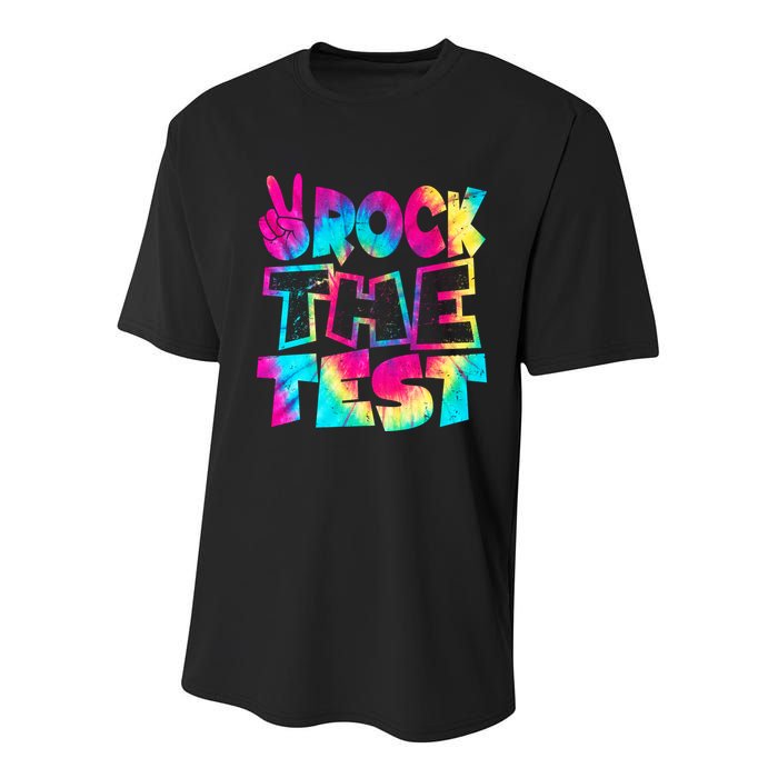 Retro Tie Dye Rock The Test Youth Performance Sprint T-Shirt