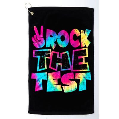 Retro Tie Dye Rock The Test Golf Towel
