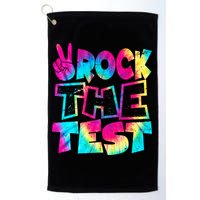Retro Tie Dye Rock The Test Golf Towel